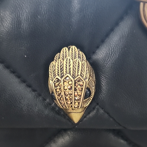 Kurt Geiger Luxurious Black Quilted Shoulder Bag with Gold Chain - Picture 2 of 12